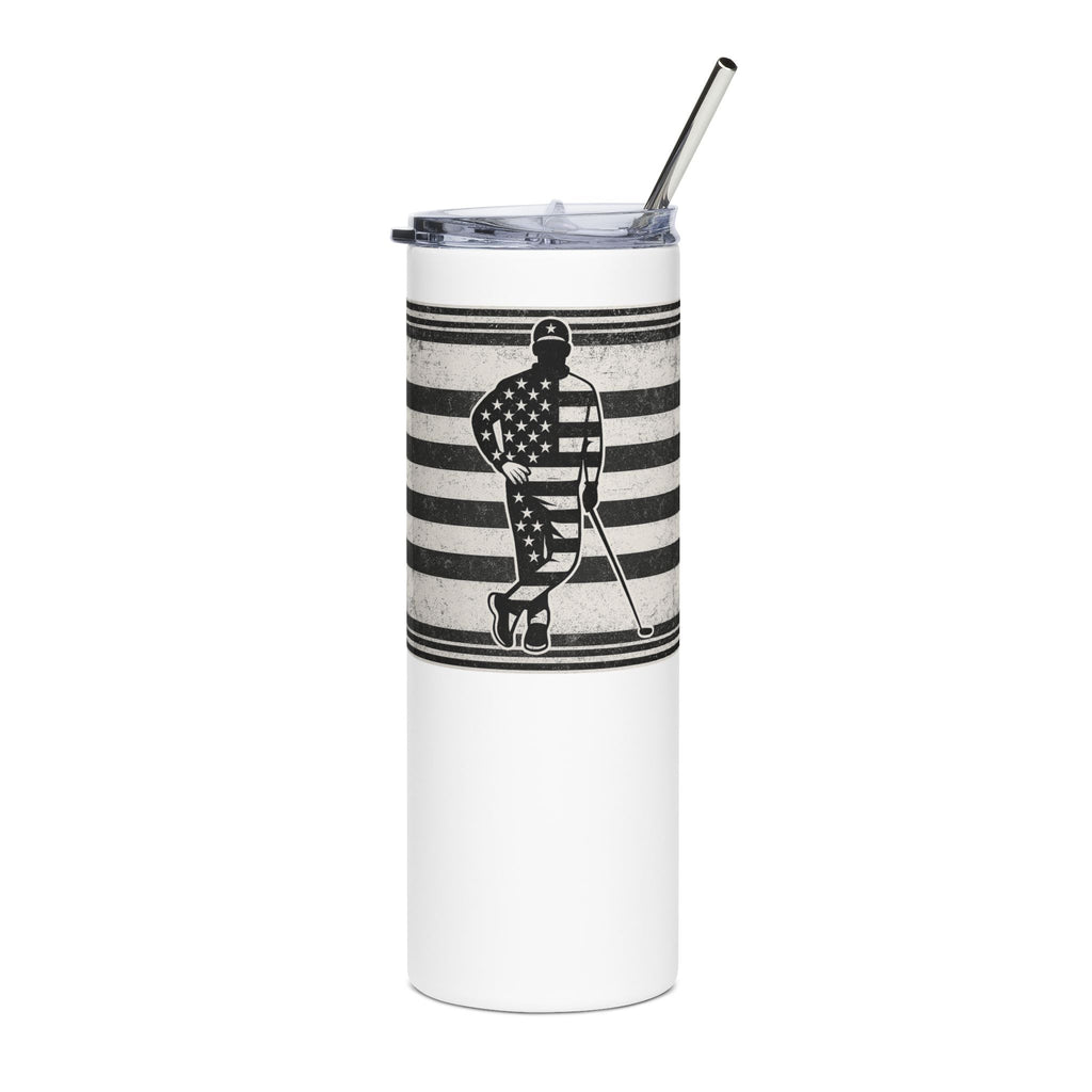 20oz Flag Green Lean Golfer Stainless Steel Tumbler