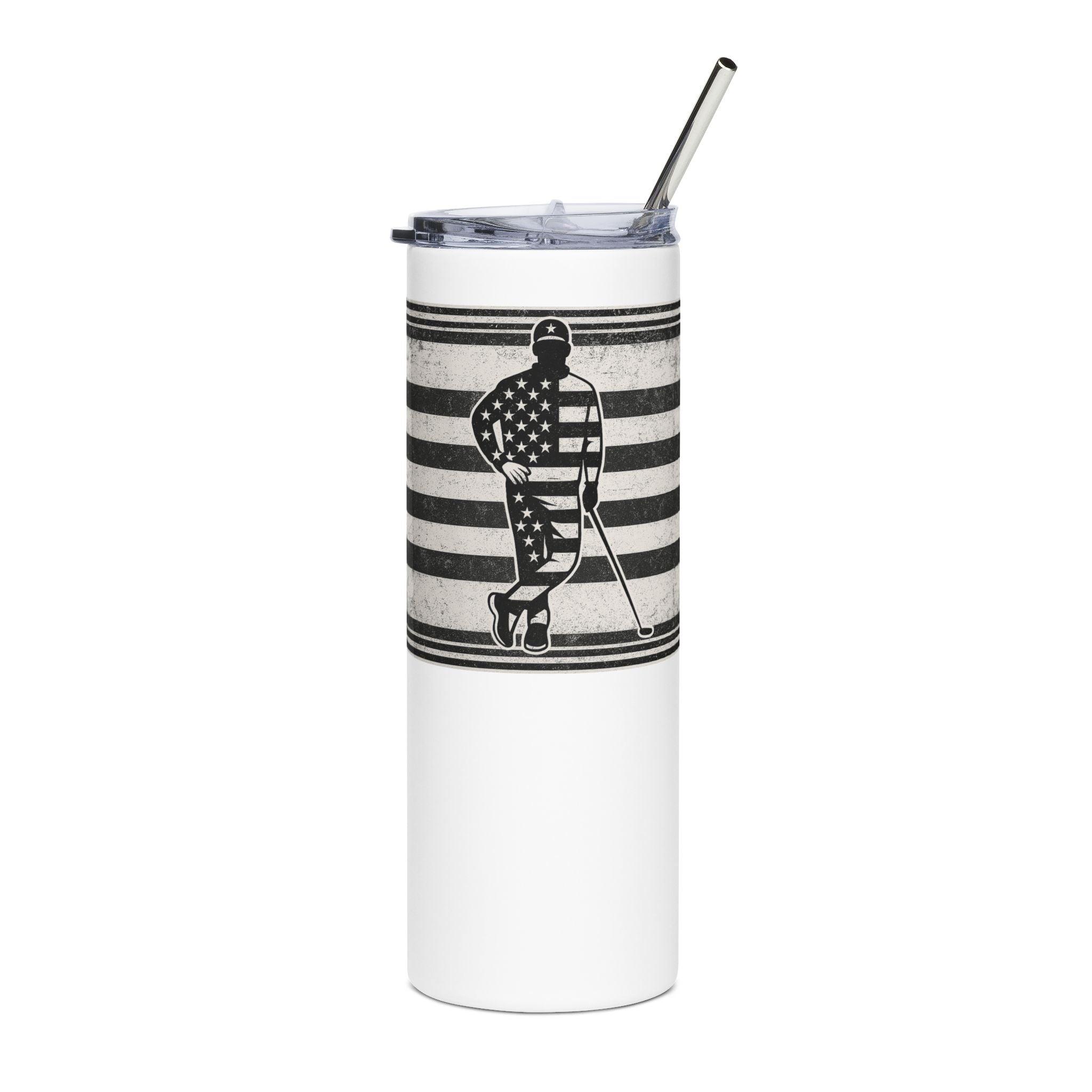 20oz Flag Green Lean Golfer Stainless Steel Tumbler