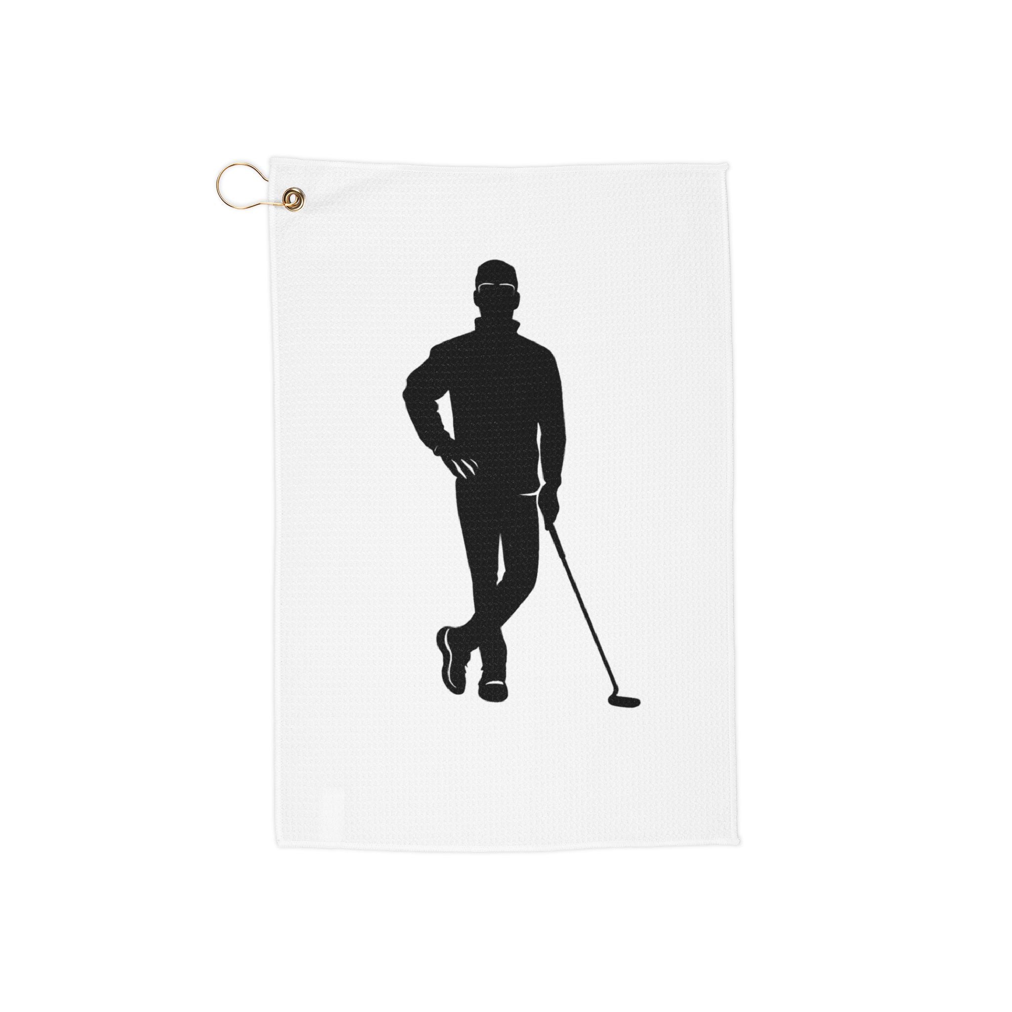 Green Lean Golfer Silhouette Towel | Golf Club Towel Accessory